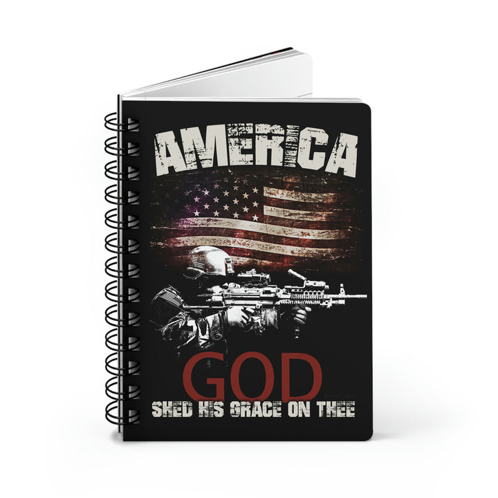 American Flag Soldier Spiral Bound Journal