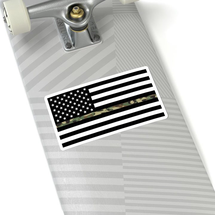 Thin Camo Line Flag Sticker