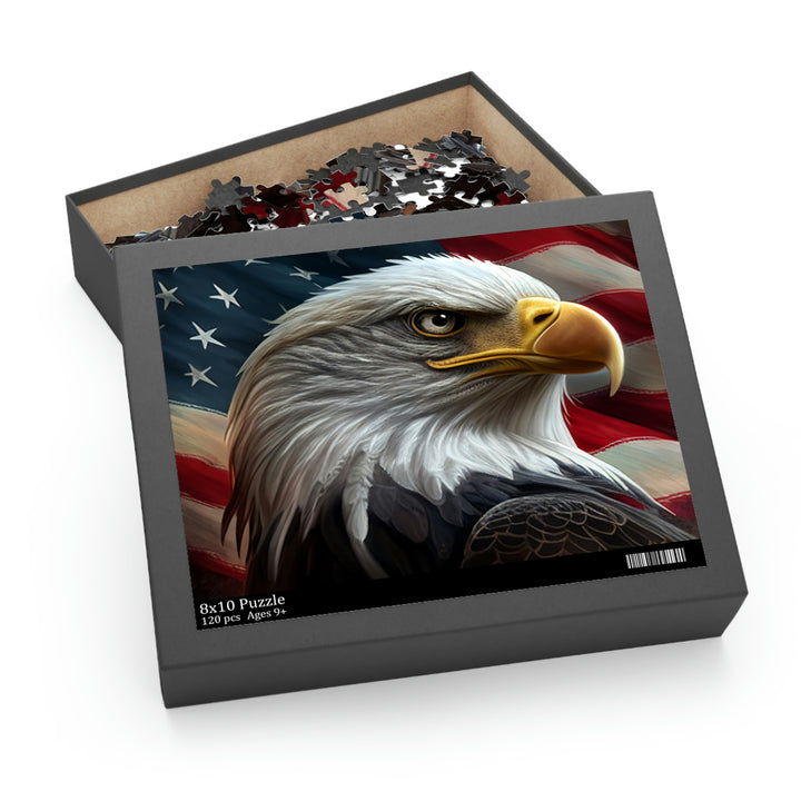 USA Flag American Bald Eagle Puzzle (120, 252, 500-Piece)