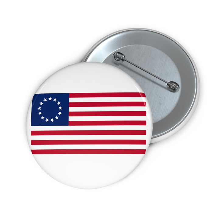 Betsy Ross Flag Custom Pin Buttons - White