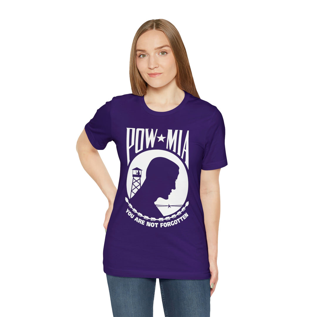 POW-MIA T Shirt: Bella + Canvas 3001