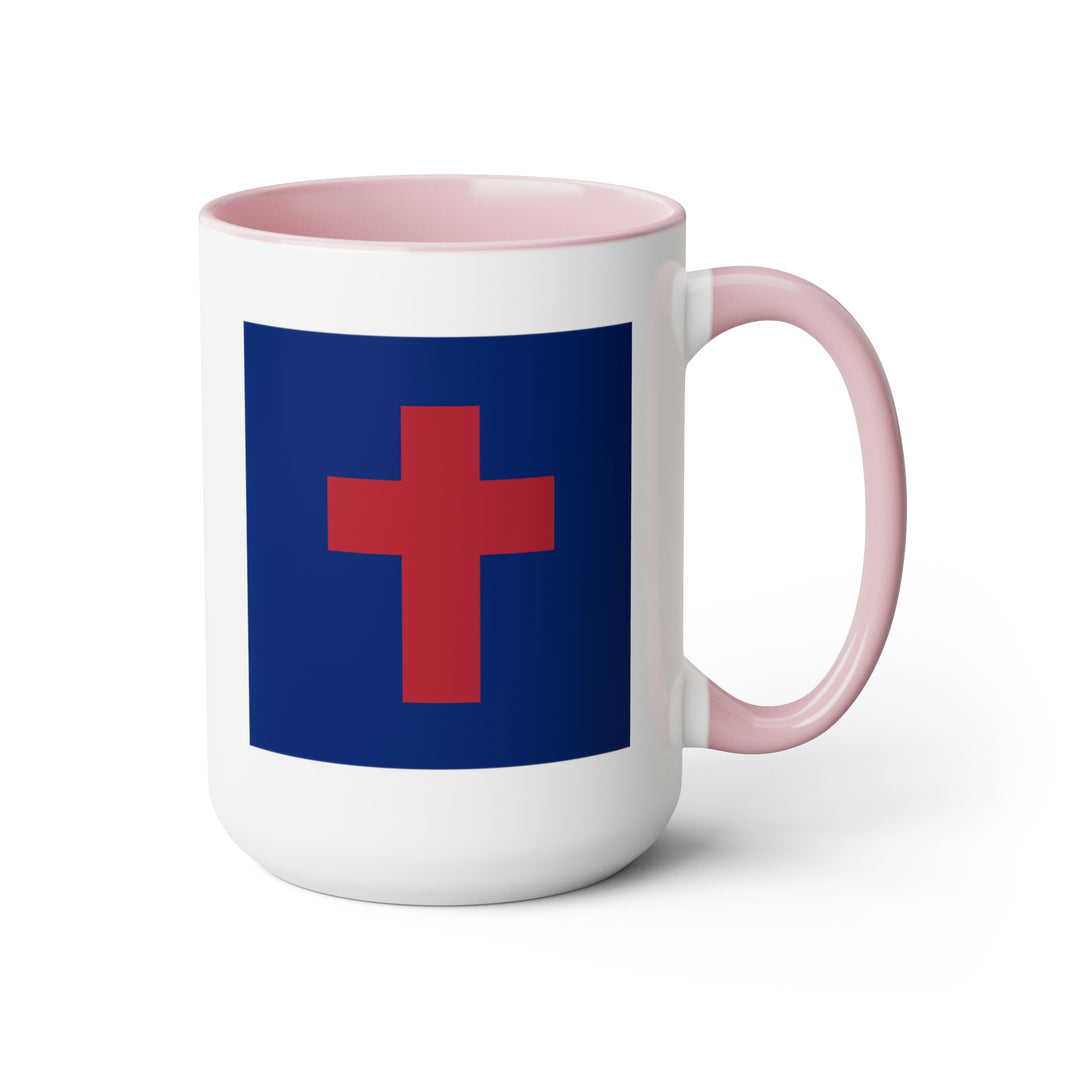 Two-Tone Christian Flag Coffee Mugs, 15oz