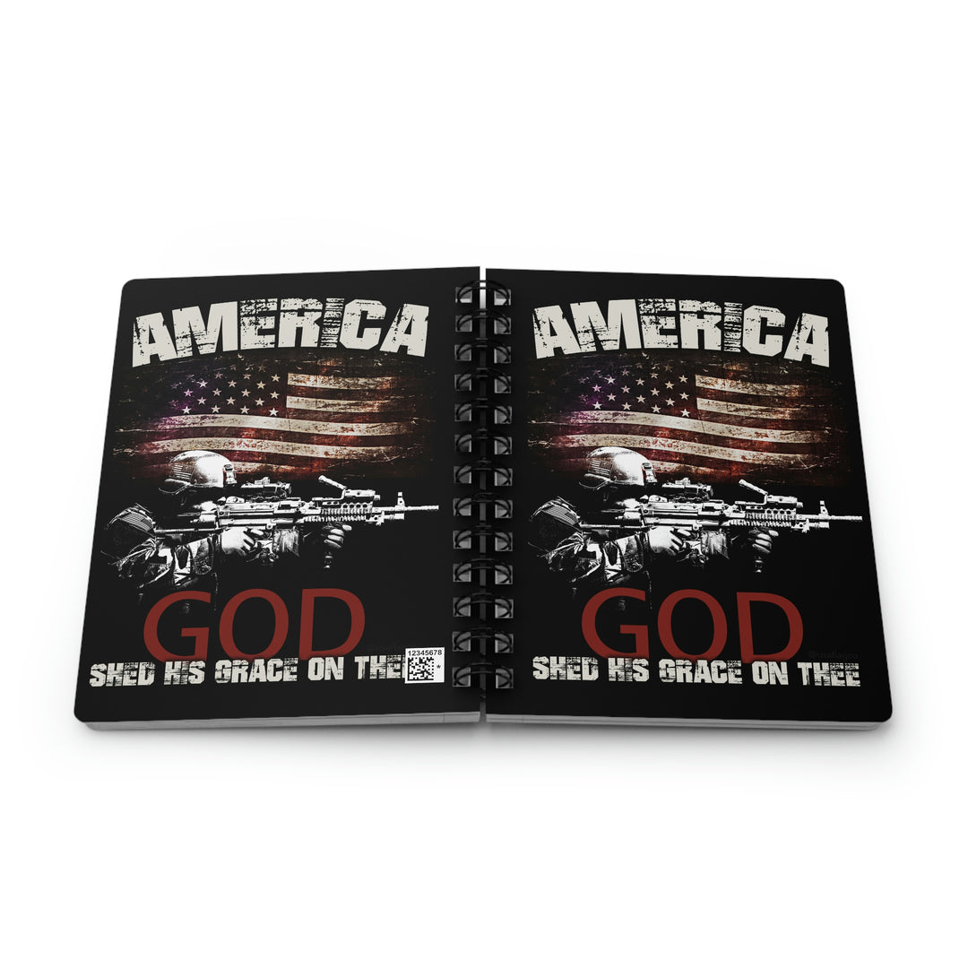 American Flag Soldier Spiral Bound Journal