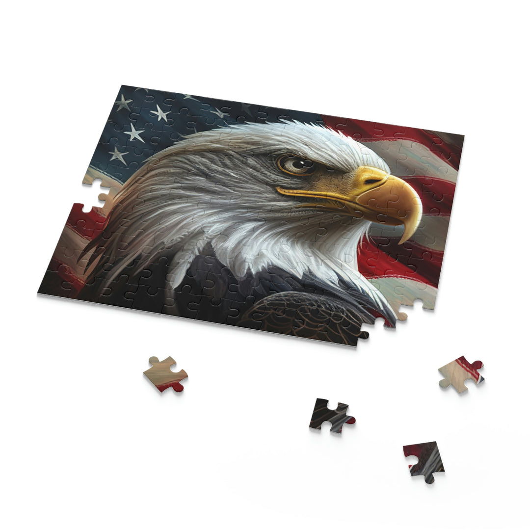 USA Flag American Bald Eagle Puzzle (120, 252, 500-Piece)