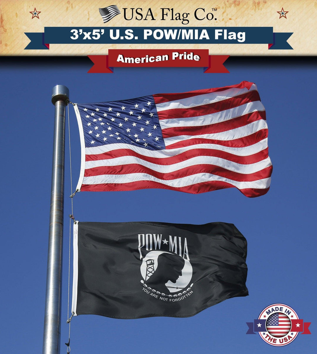 POW MIA Flag (3x5 foot) Double-sided - USA Flag Co.