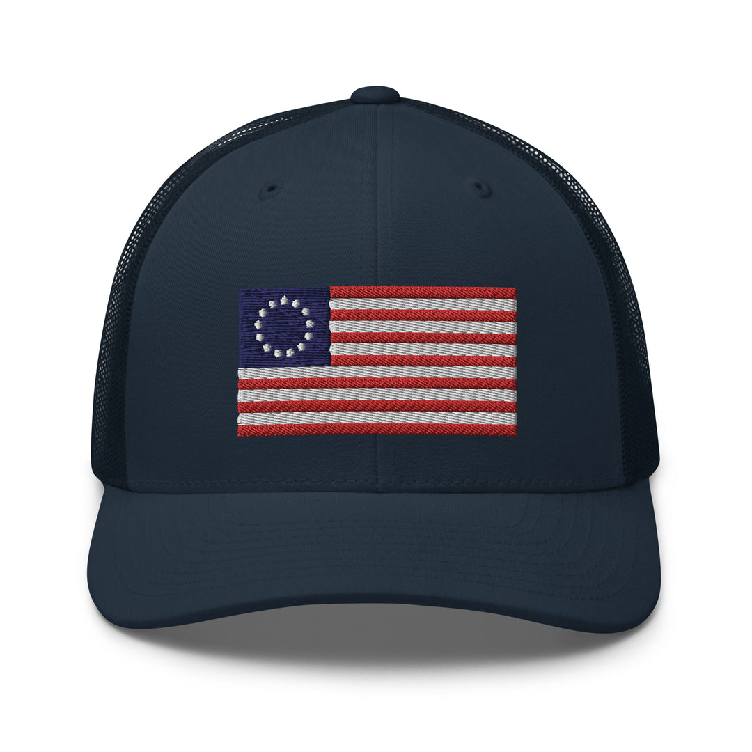 Trucker Cap Betsy Ross Flag (Embroidered Flag)