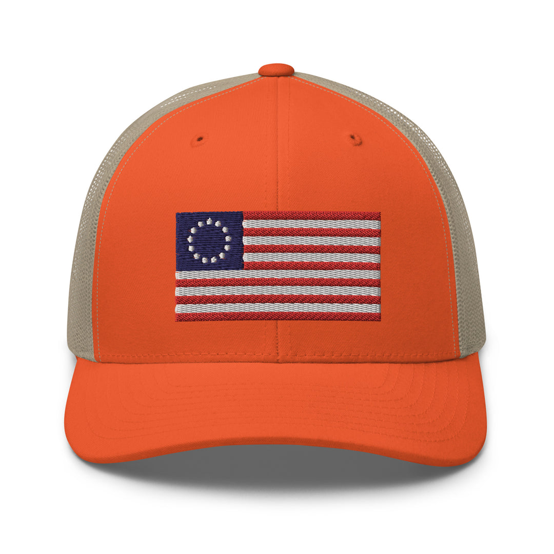 Trucker Cap Betsy Ross Flag (Embroidered Flag)