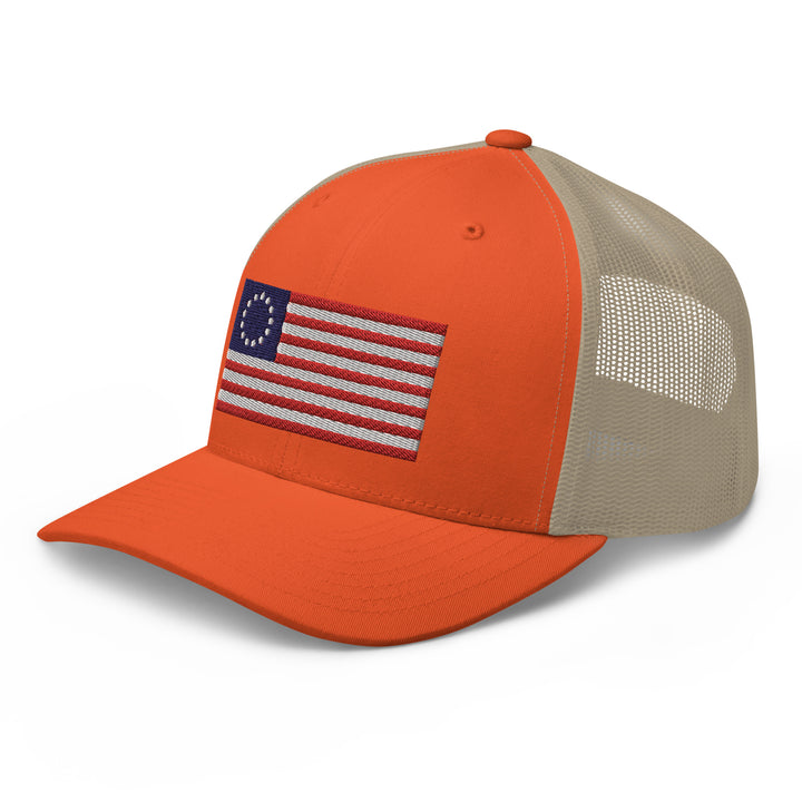 Trucker Cap Betsy Ross Flag (Embroidered Flag)