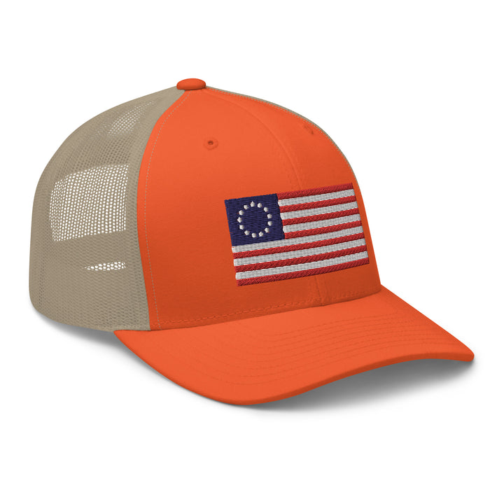 Trucker Cap Betsy Ross Flag (Embroidered Flag)