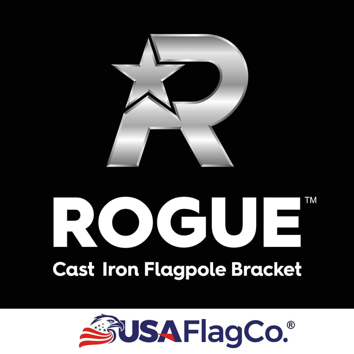 ROGUE™ Black Cast Iron Flag Pole Bracket (1-inch Diameter) - USA Flag Co.