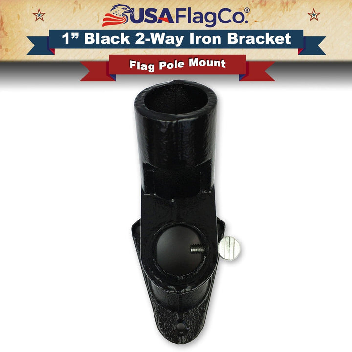 ROGUE™ Black Cast Iron Flag Pole Bracket (1-inch Diameter) - USA Flag Co.