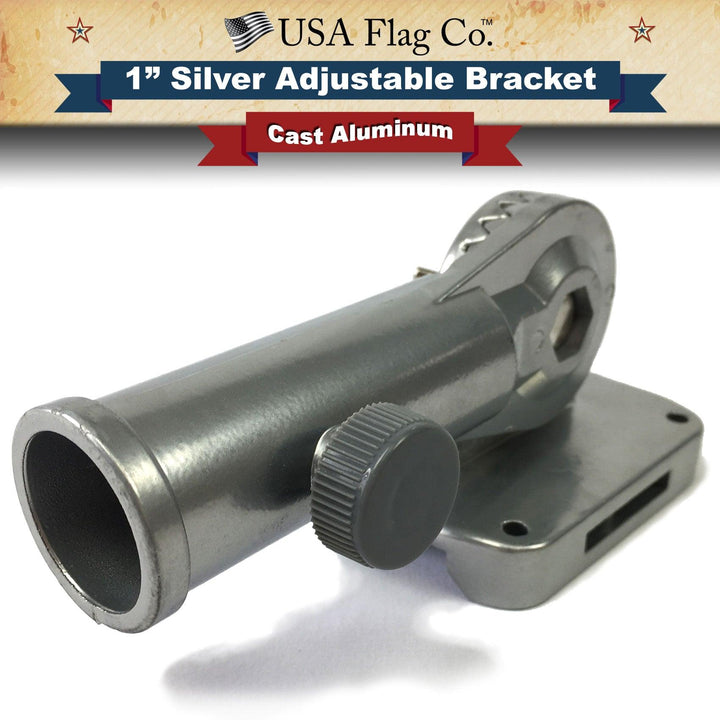 Silver Flag Pole Mount (1-inch Diameter) - USA Flag Co.