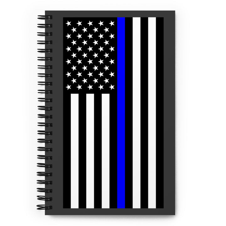 Thin Blue Line Flag Spiral Notebook by USA Flag Co.