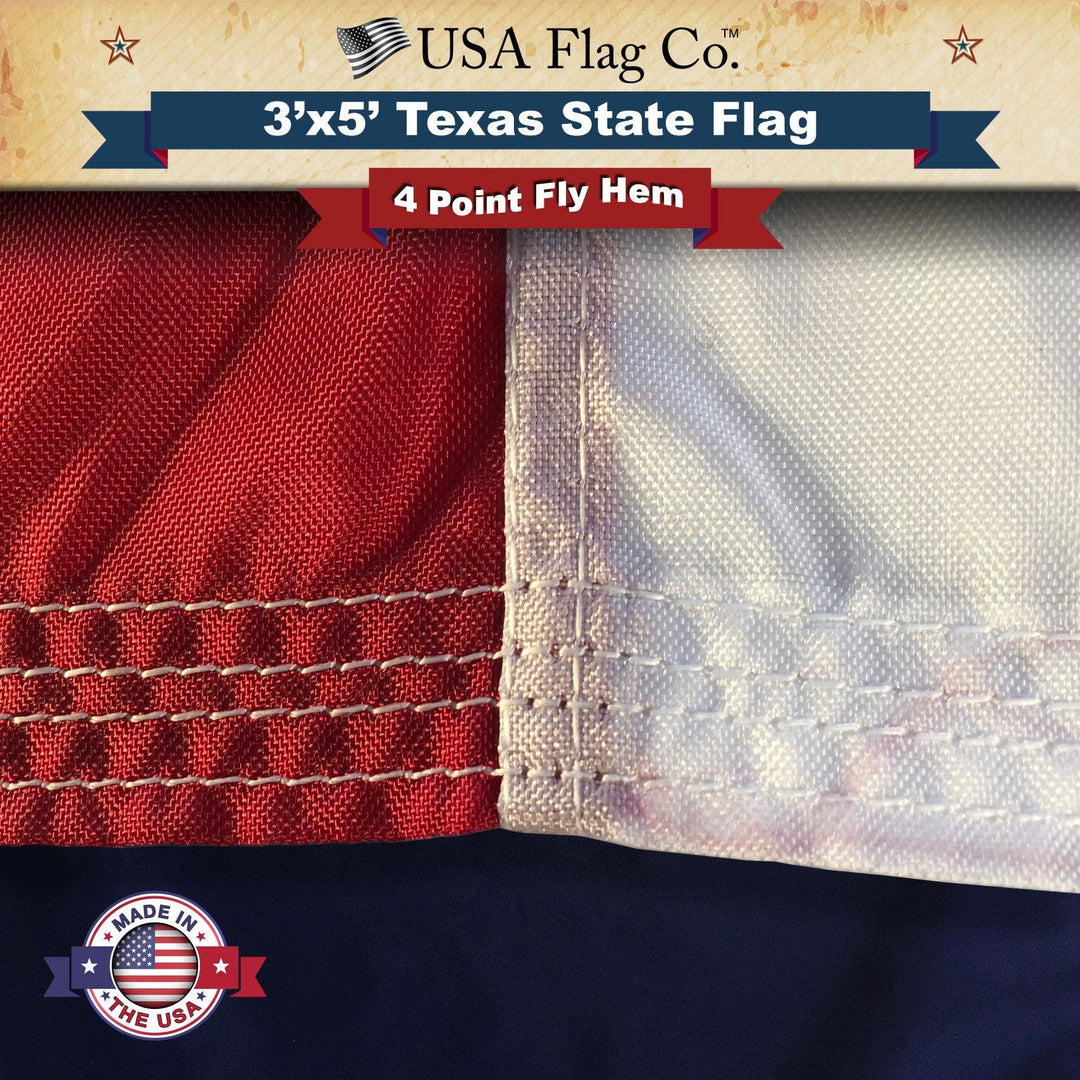 Texas Flag (3x5 foot) Fully Sewn Design - USA Flag Co.