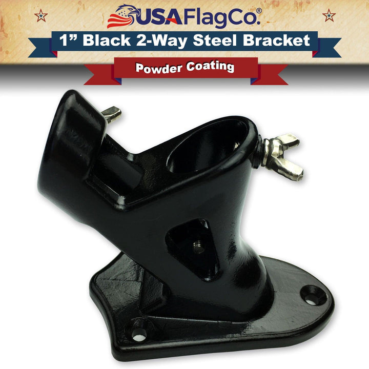 TITAN™ Black Stainless Steel Flag Pole Bracket (1-inch Diameter) - USA Flag Co.