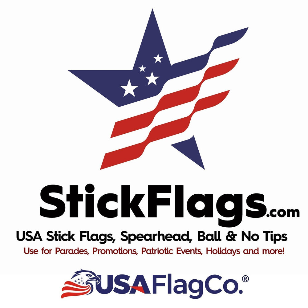 USA Stick Flags 4x6 Inch - Soft Vinyl Ball Tip for Safety